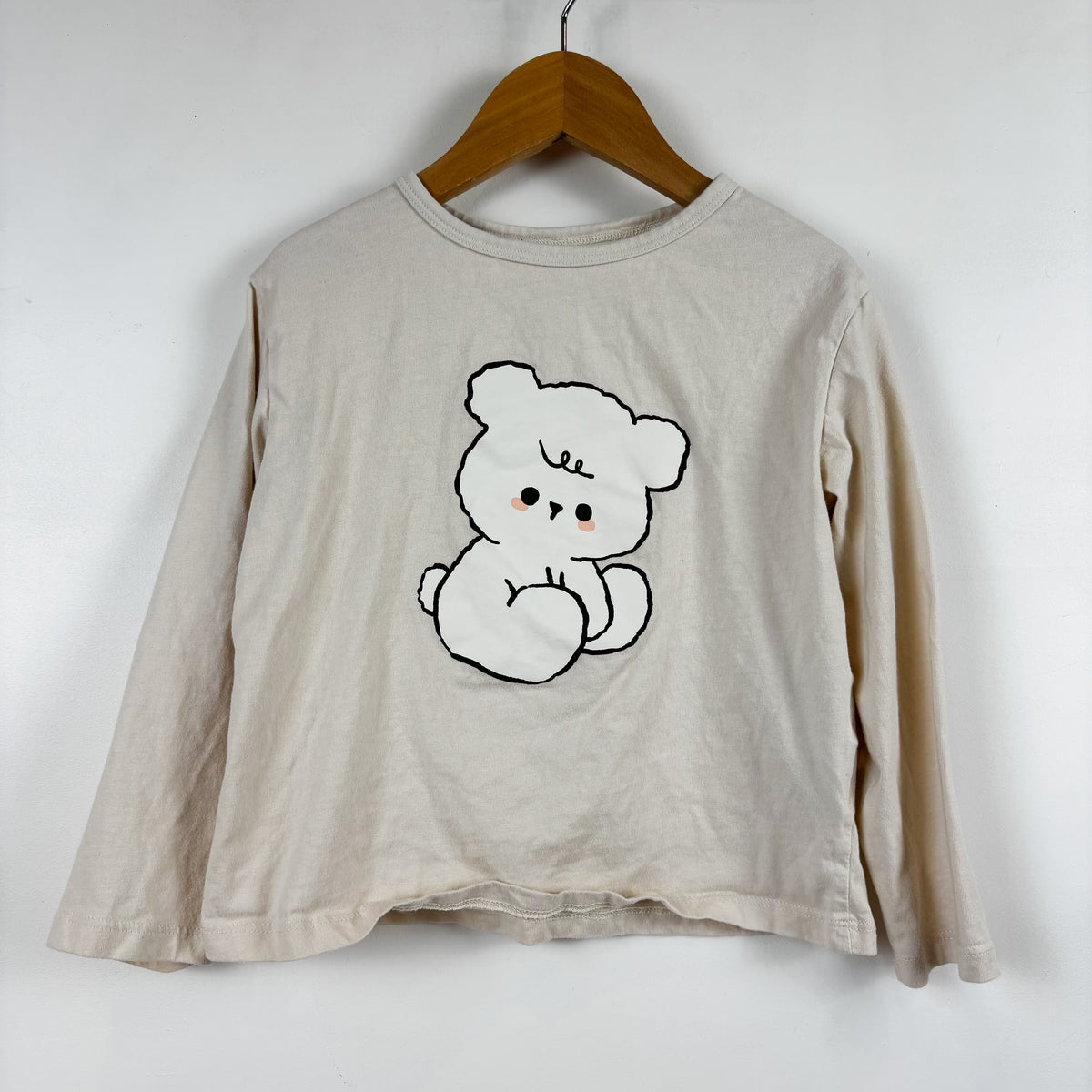Cream Long Sleeve w/ Bear Graphic (4-6Y)