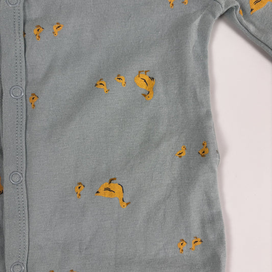 Light Blue Duck Footless Sleeper (0-3M)