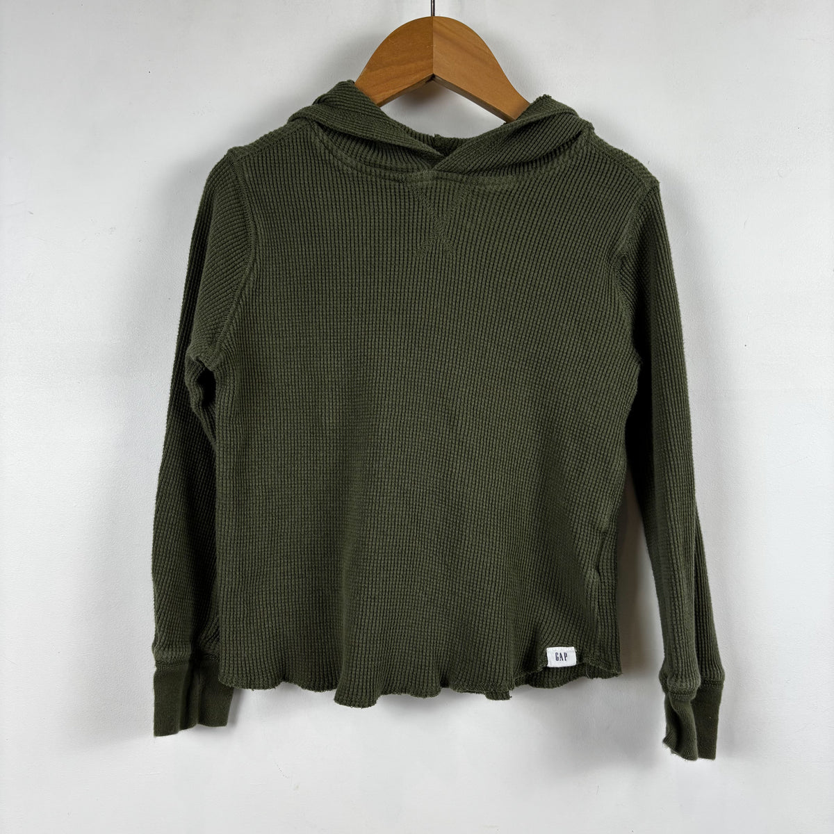 Green Waffle Knit Long Sleeve w/ Hood (4T)