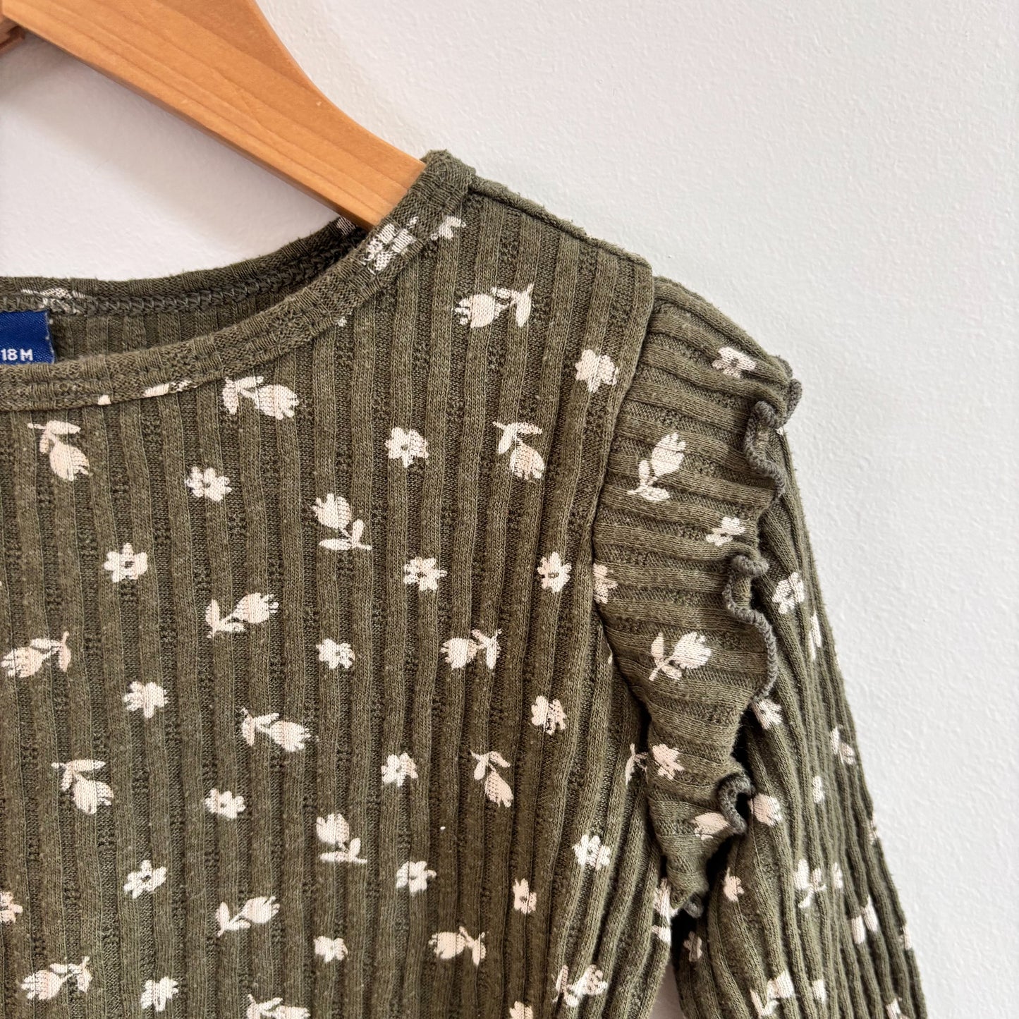Green Ribbed Long Sleeve Shirt (12-18M)