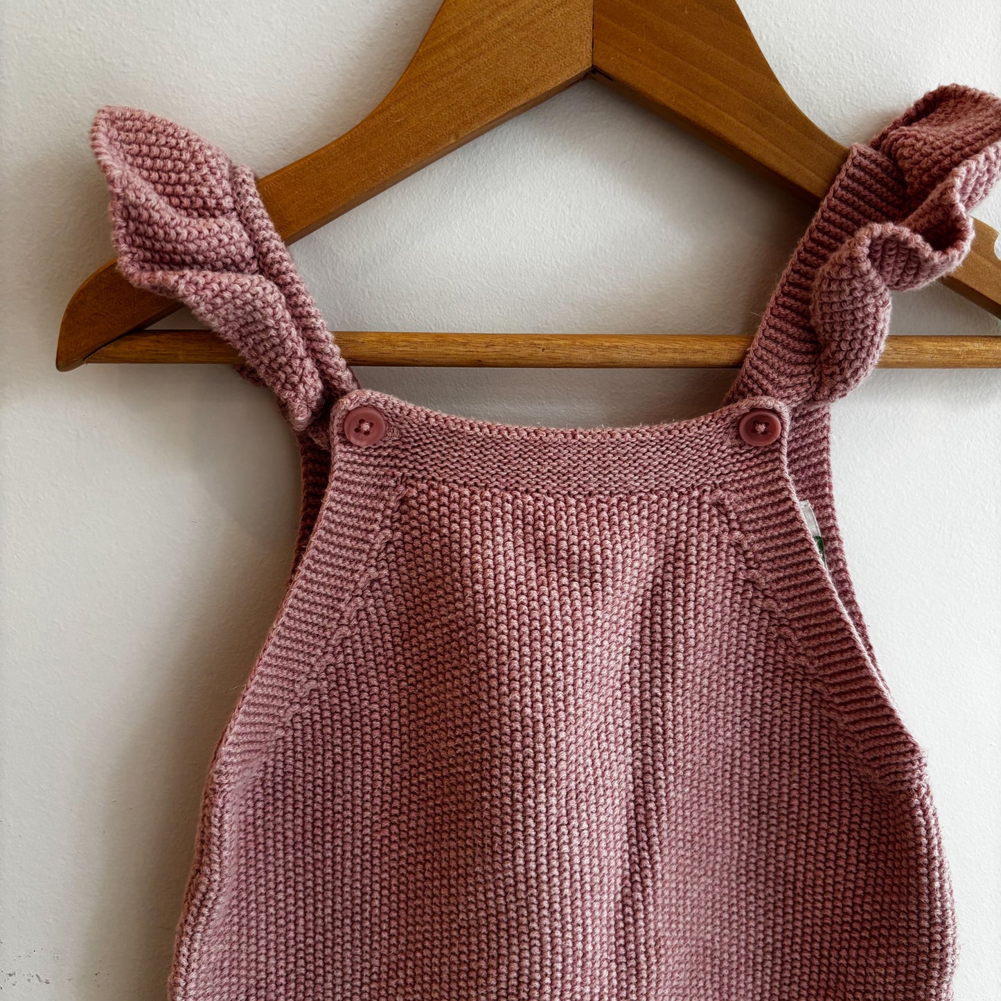 Dusty Pink Knit Overalls (9-12M)