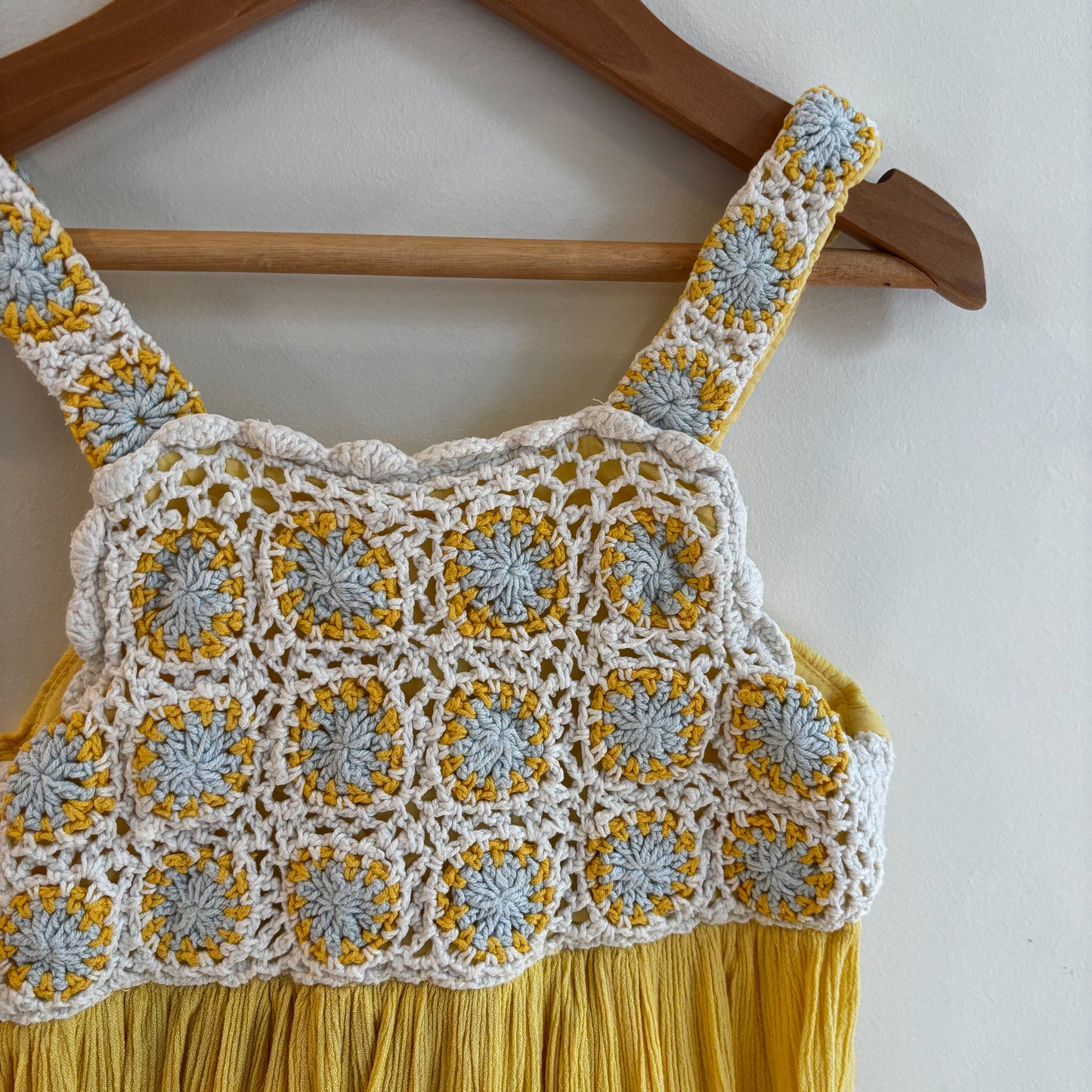 Yellow Gauze & Crochet Dress (4-5Y)