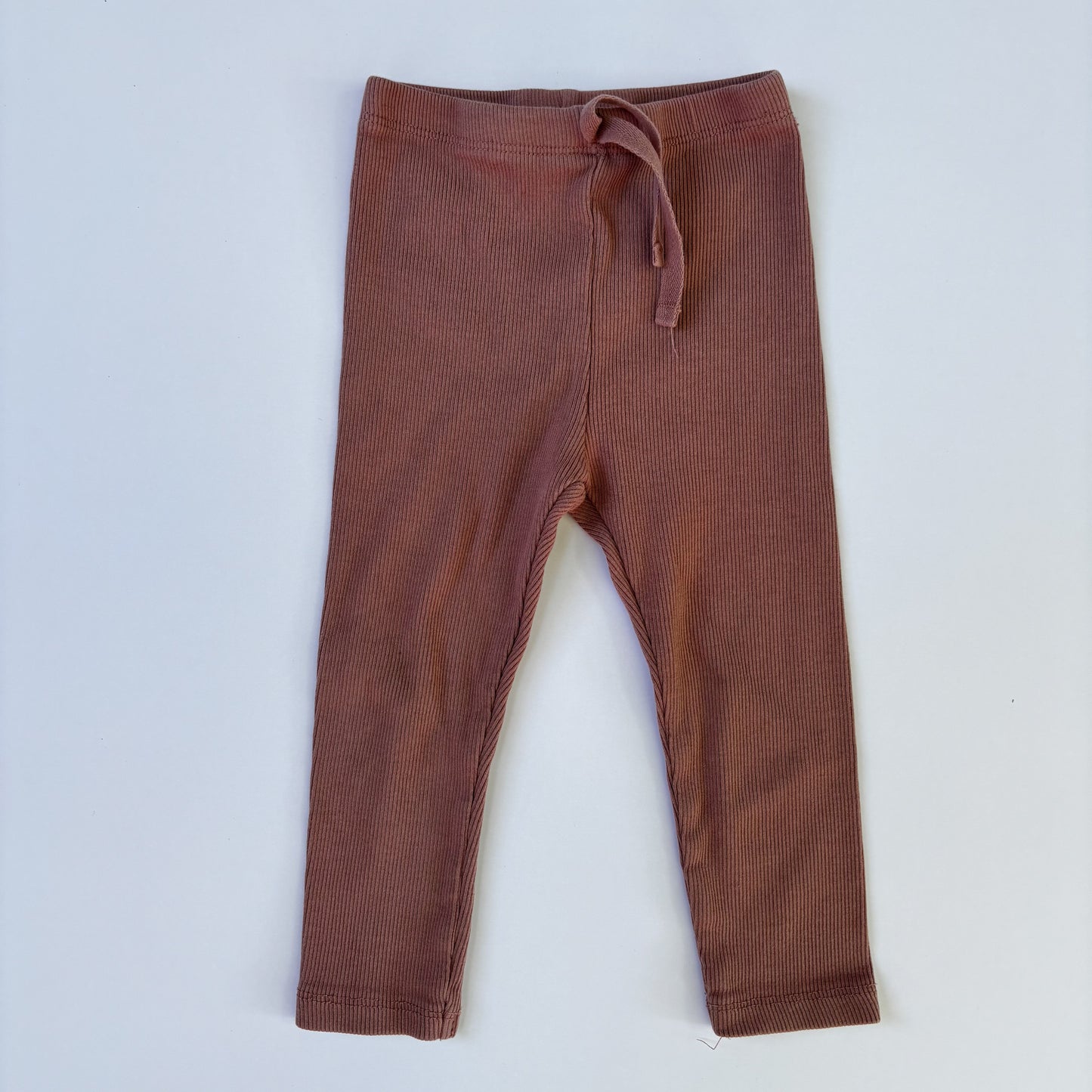 Dark Taupe/Pink Ribbed Leggings (18-24M)