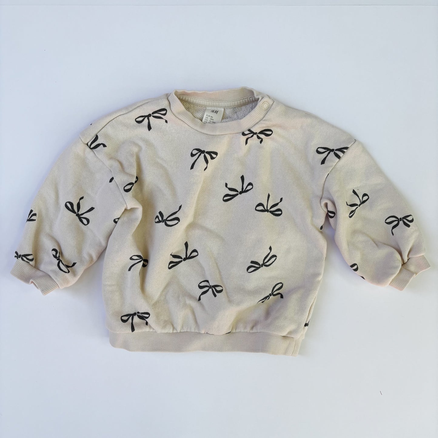 Very Pale Pink Bow Sweatshirt (12-18M)