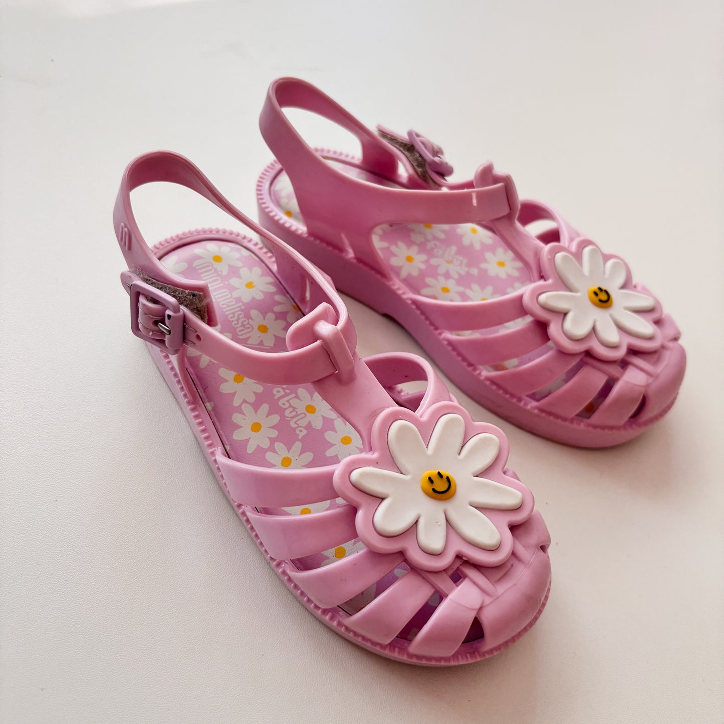 Pink Rubber Daisy Sandals (10C)