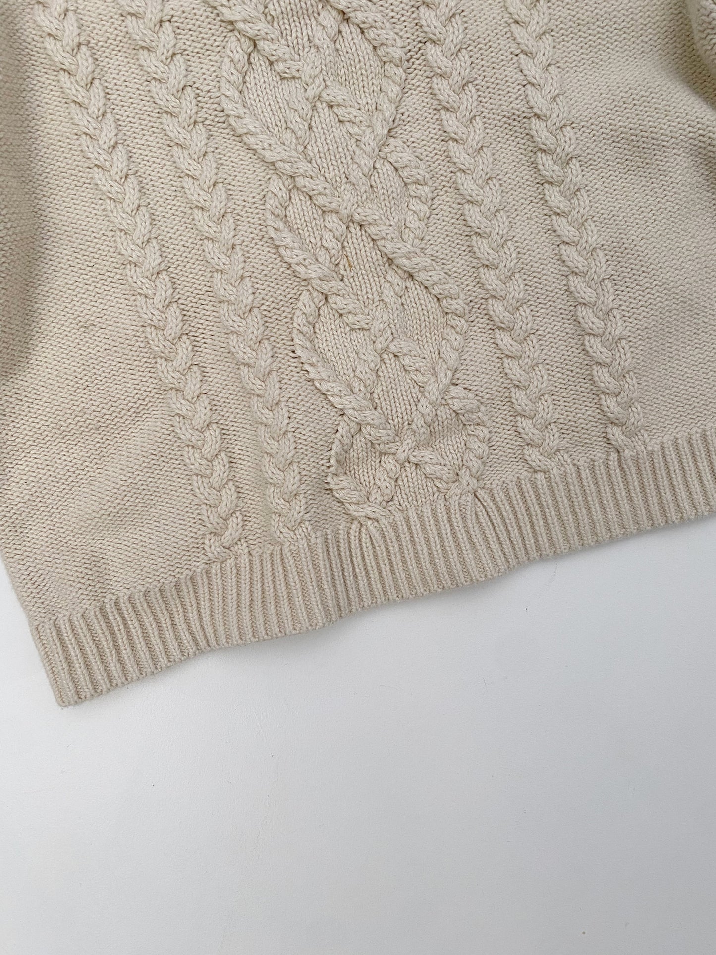 Cream Cable-Knit Sweater