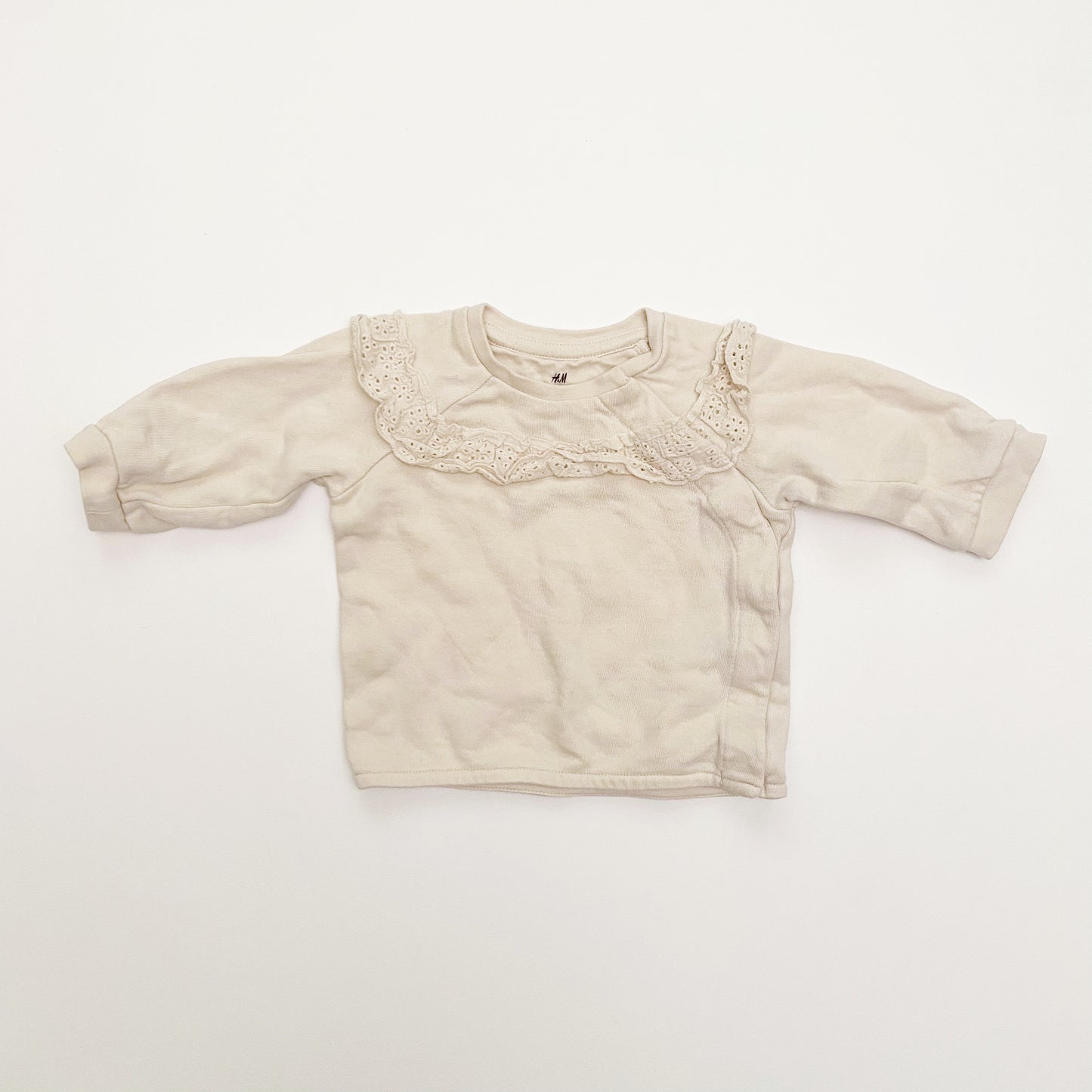 Lace Ruffle Crewneck Sweatshirt (0-3M)