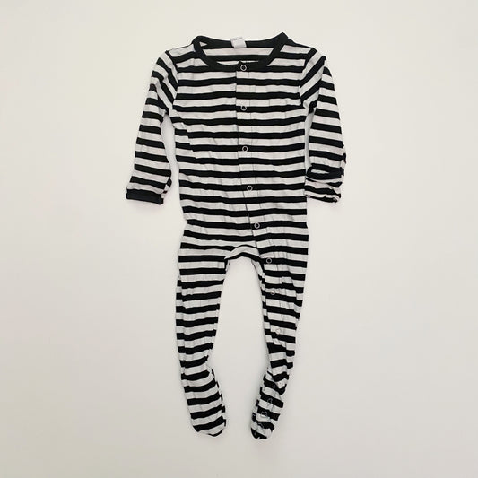 Black + White Striped Sleepers (6-12M)