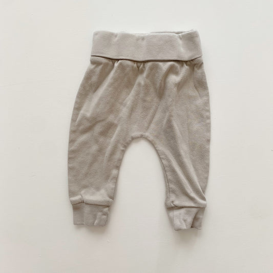 Beige Fold-over Pants