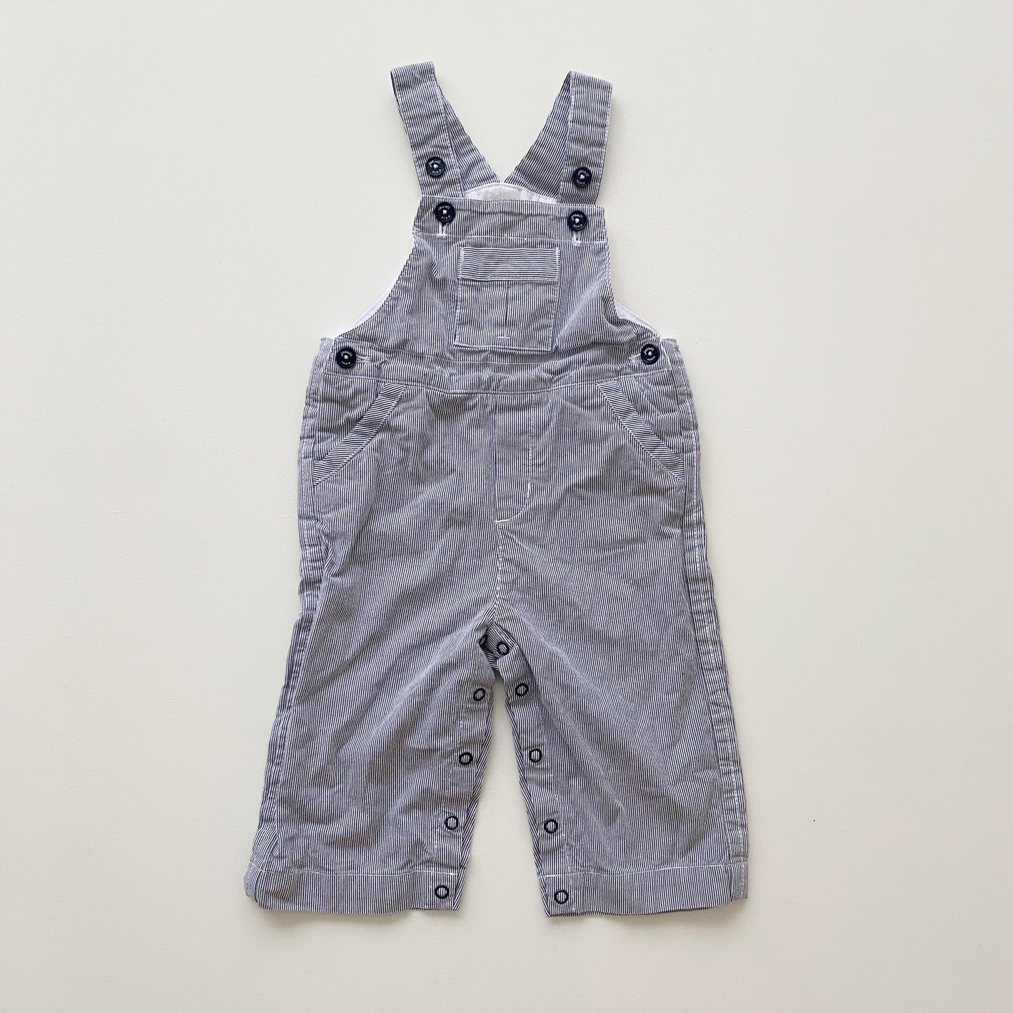 Blue + White Striped Overalls
