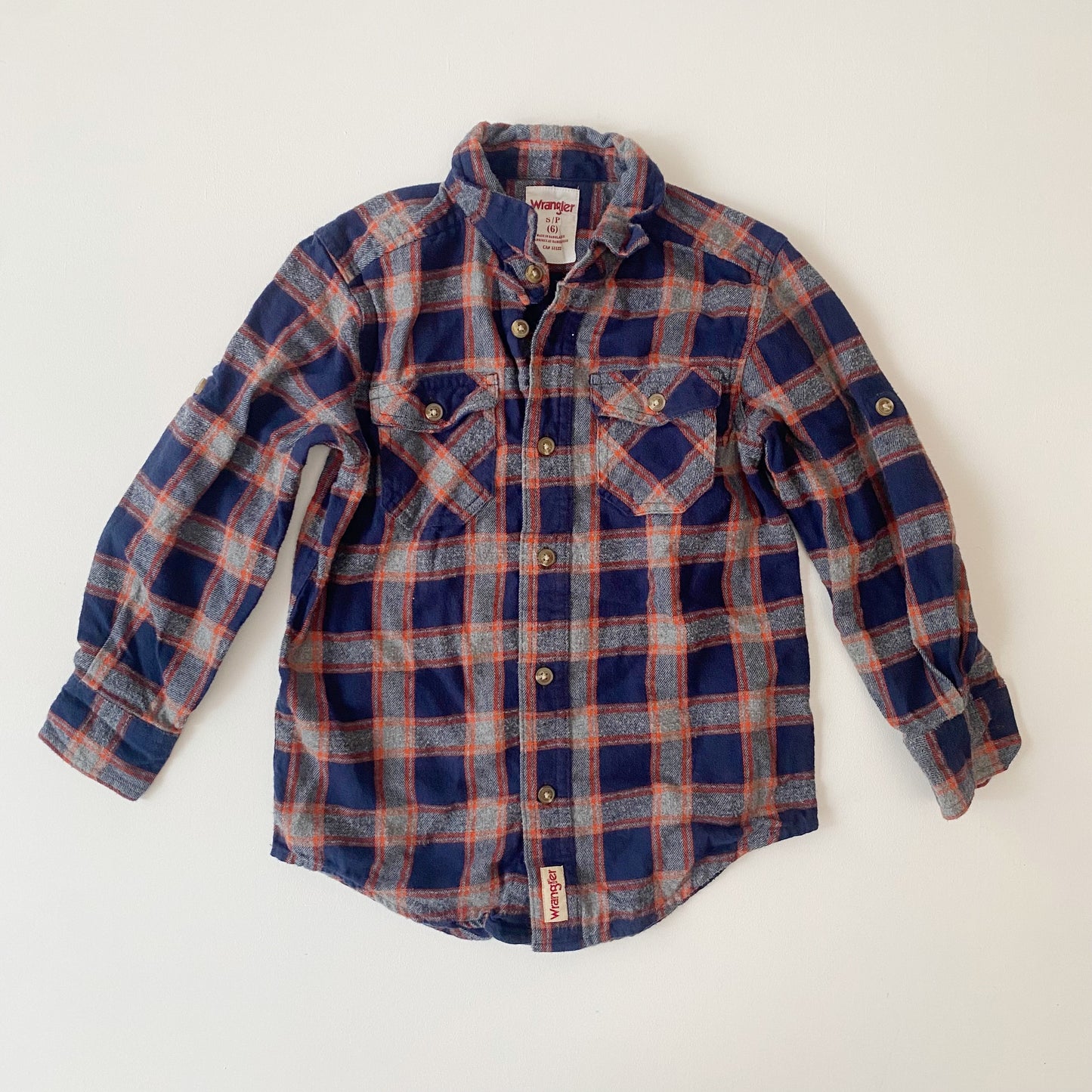 Blue + Orange Flannel Shirt