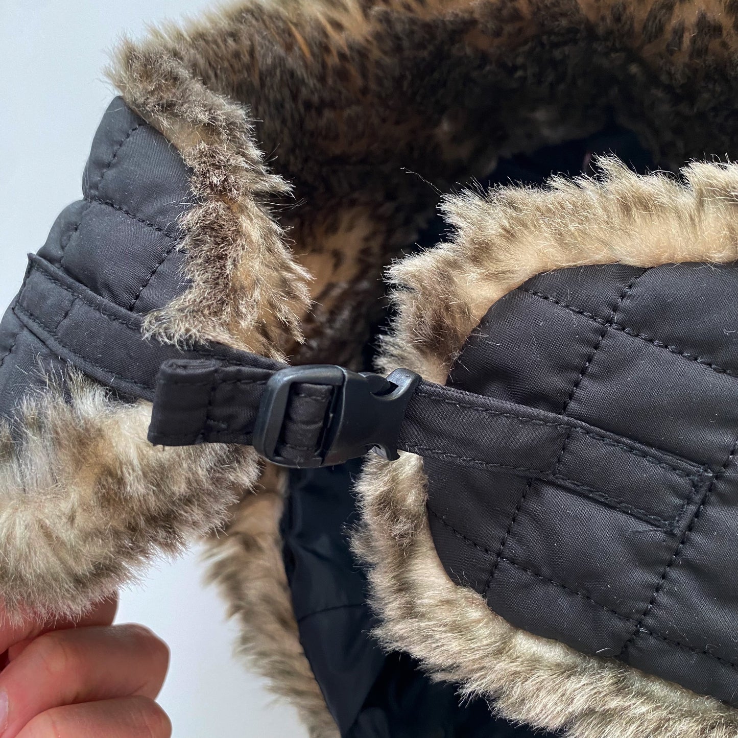 Black Quilted Trapper Hat