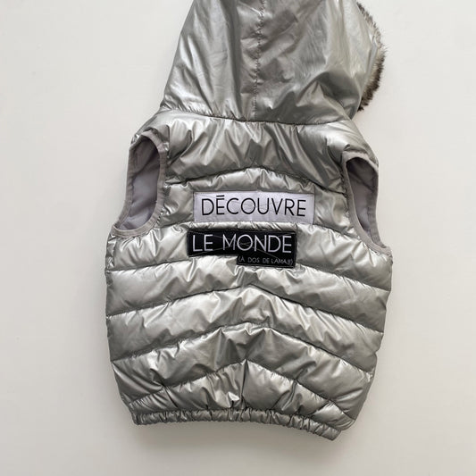 Silver Puffer Vest