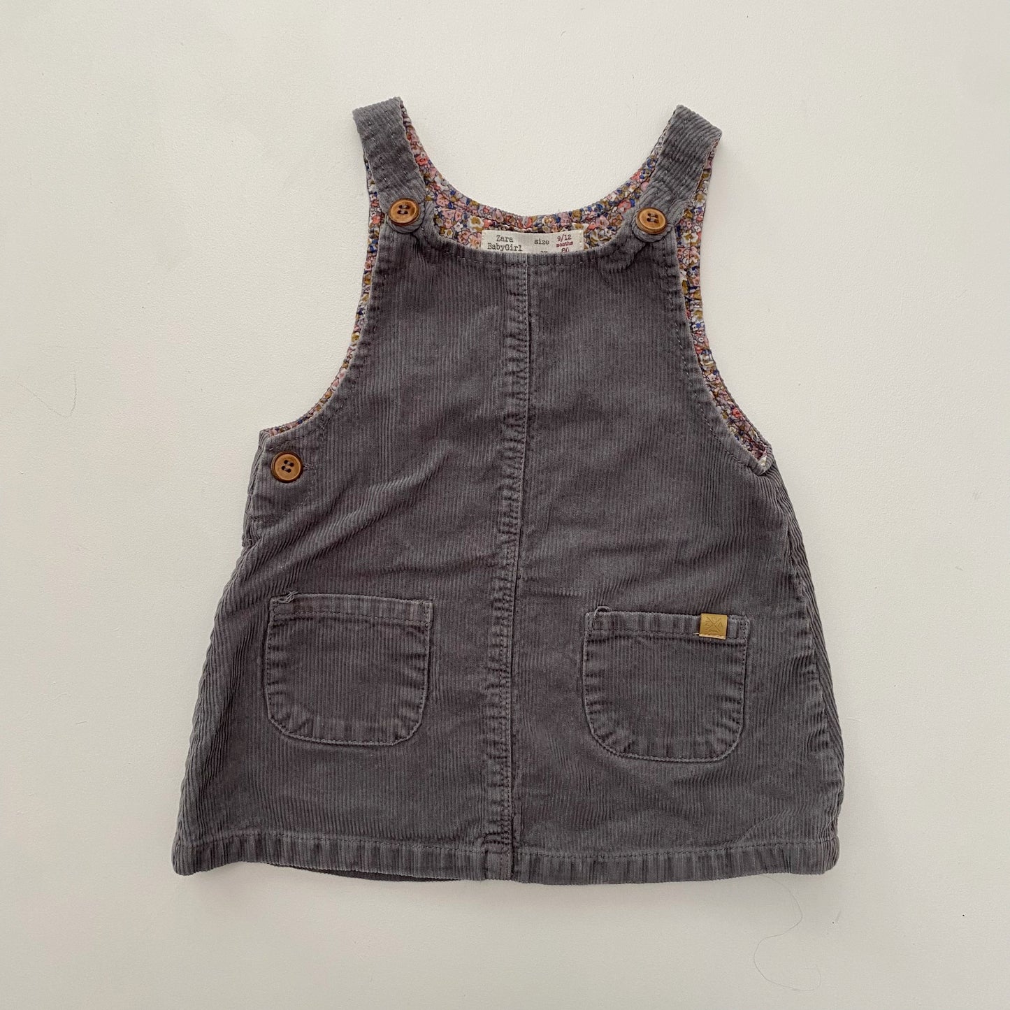 Grey Corduroy Jumper Dress