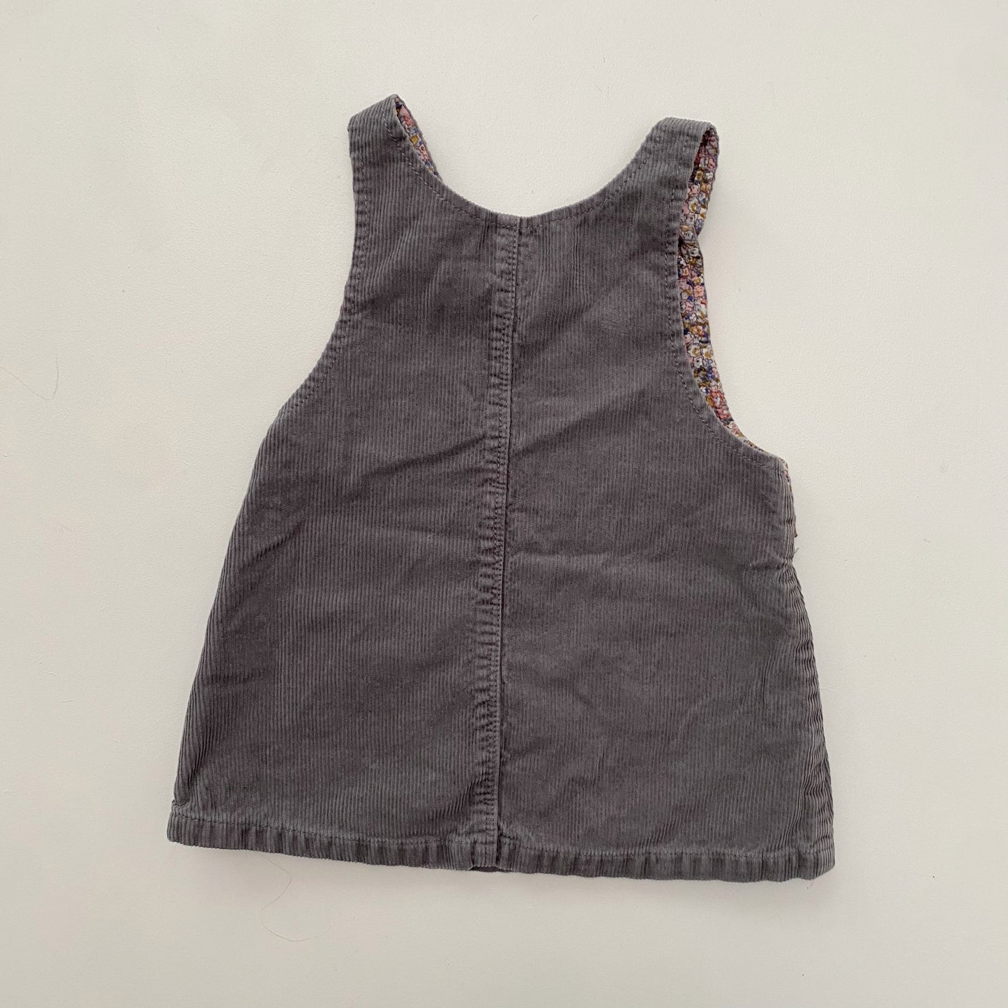 Grey Corduroy Jumper Dress
