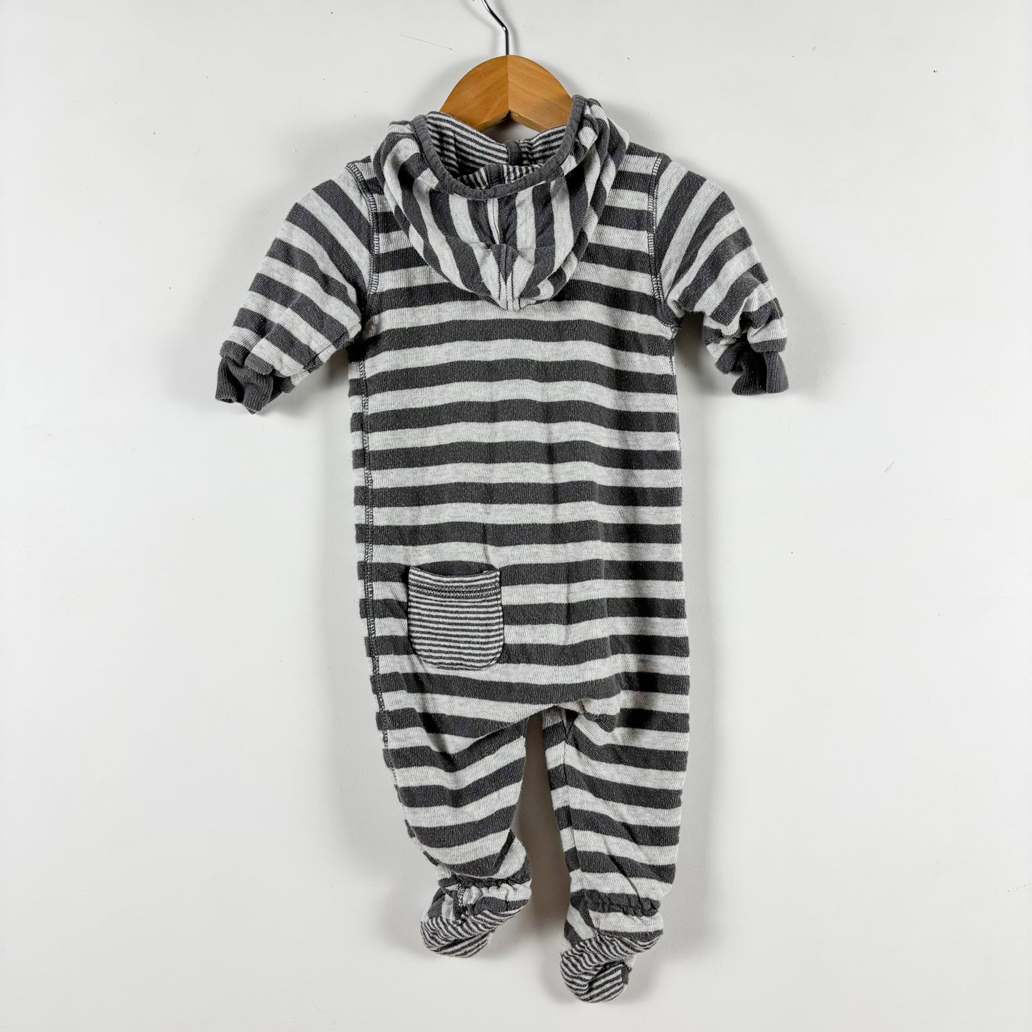 Striped Footed Romper (2-4M)