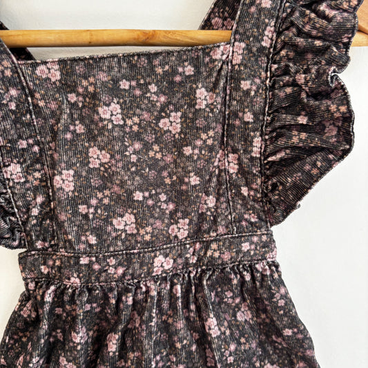 Fine Corduroy Floral Overalls (6-12M)
