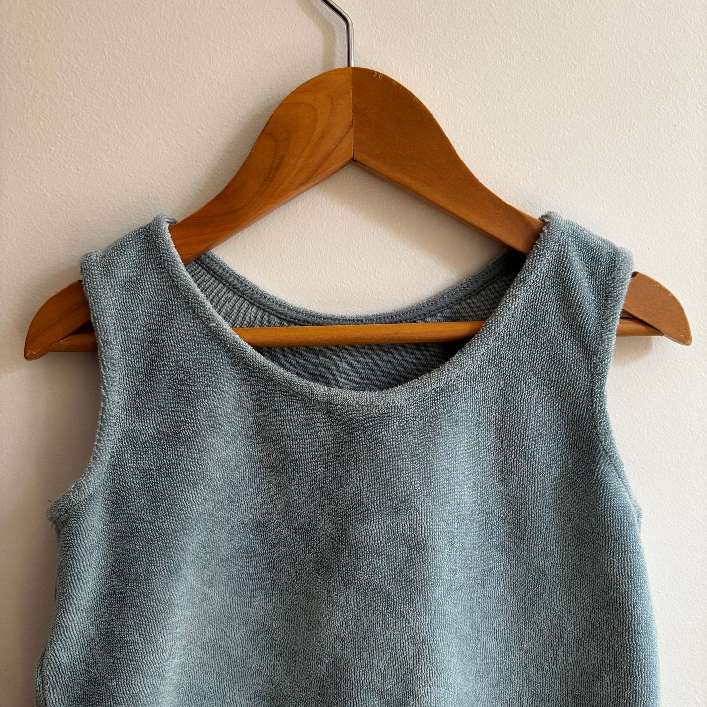 Blue Cropped Terry Tank (6Y)
