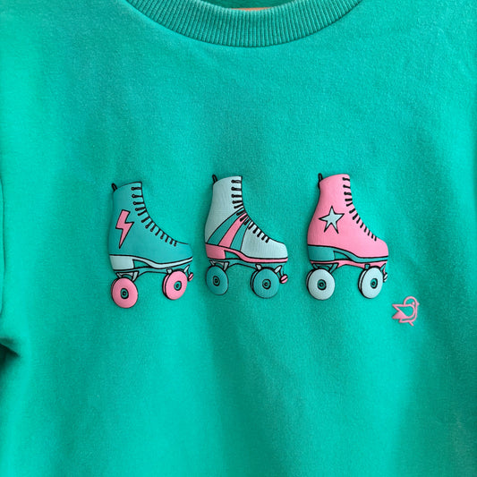 Turquoise Roller Skate Sweatshirt (8Y)