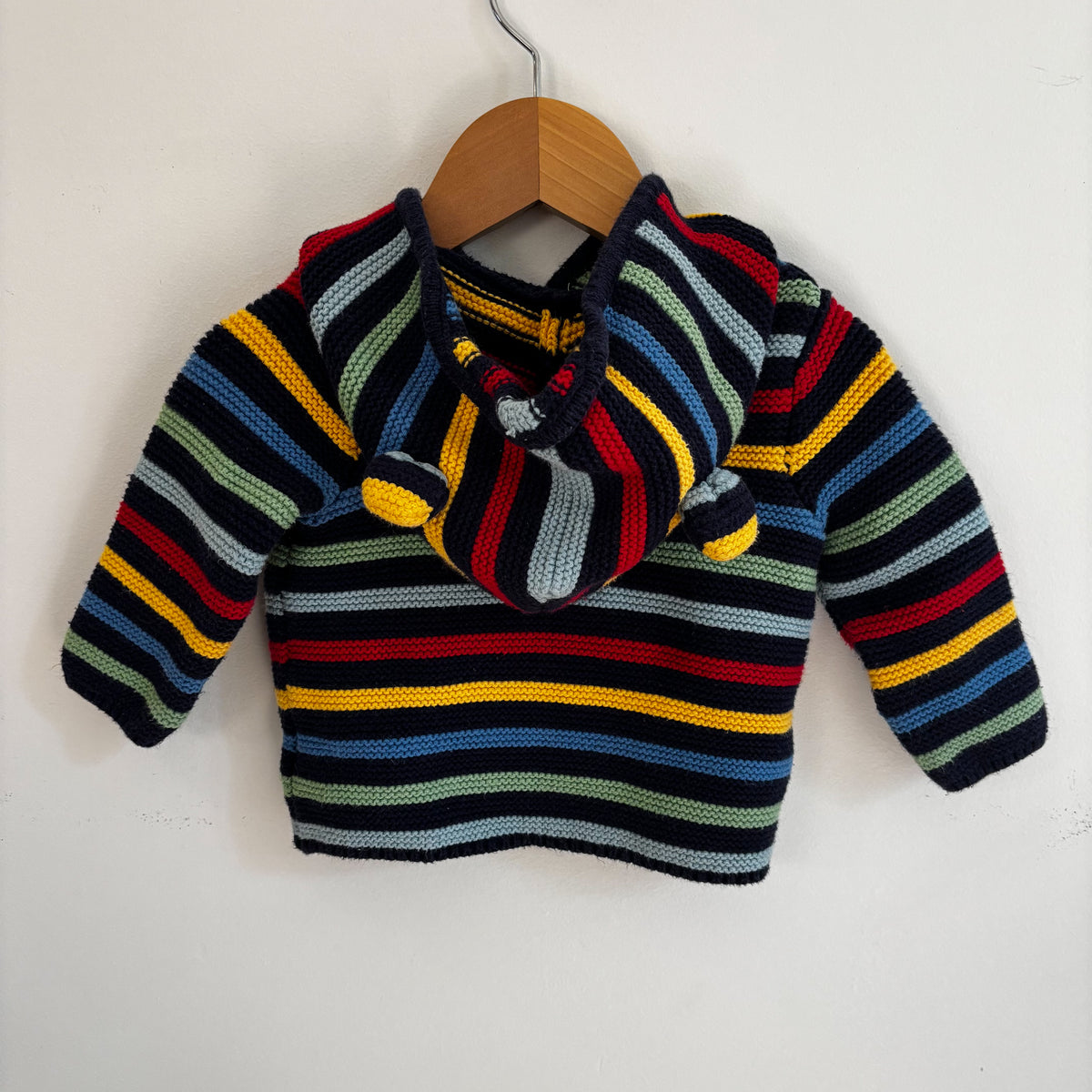 Striped Bear Ear Sweater (3-6M)