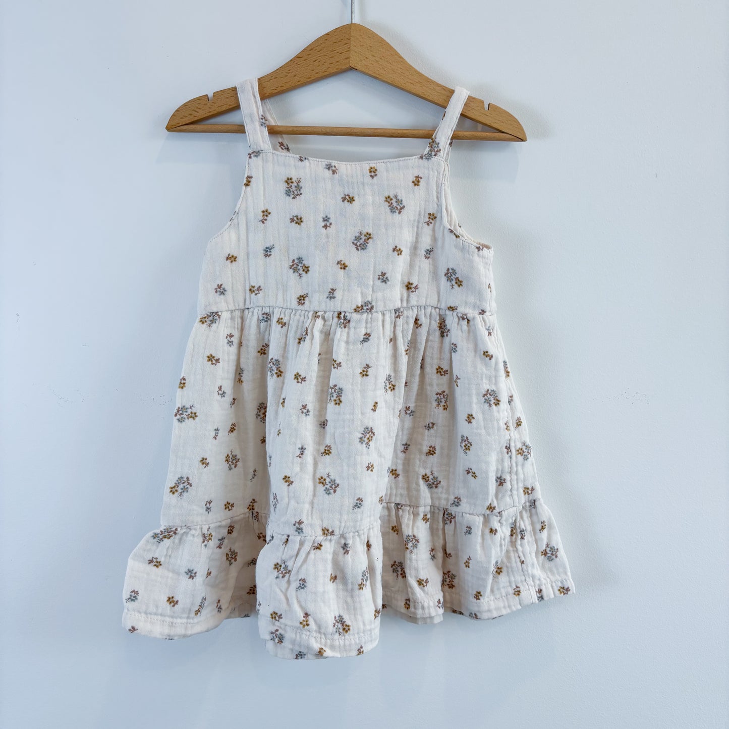 Cream Floral Gauze Dress & Bloomers (24M)
