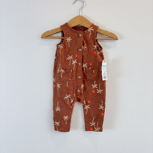 Brown Palm Romper (NB)