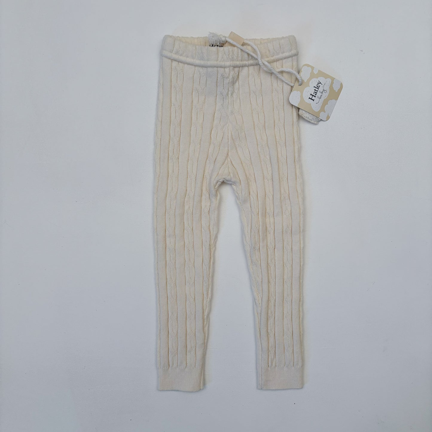 Ribbed Cream Footless Tights/Leggings (0-6M)
