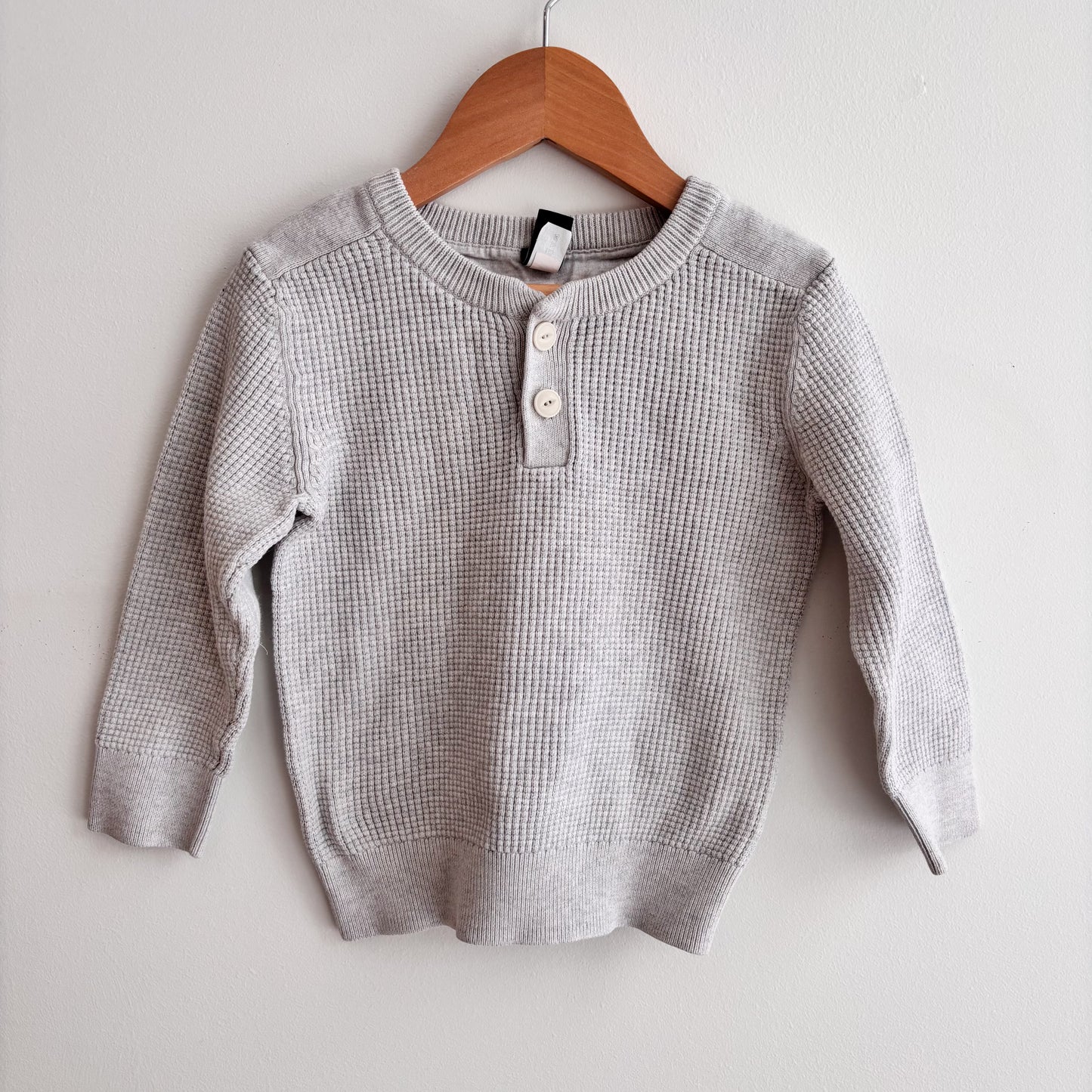 Lightweight Grey Sweater / Woven Shirt (3Y)