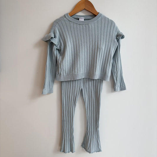 Lt Blue Ribbed Set (2T)