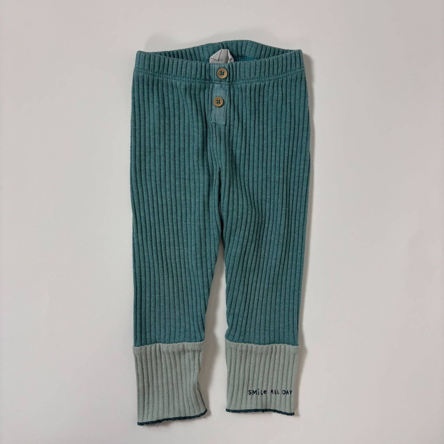 Turquoise Ribbed Leggings (12-18M)