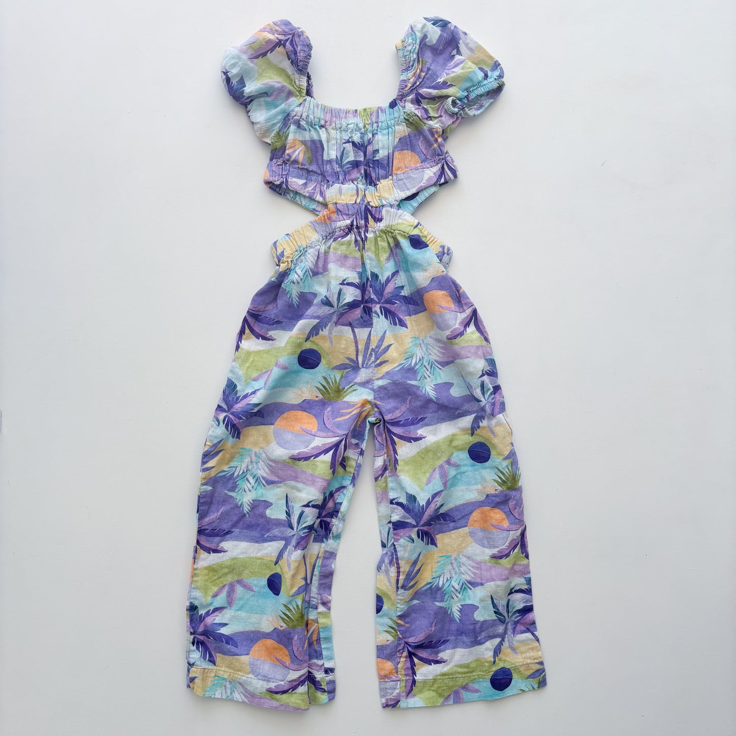 Purple Island Print Romper (7Y)