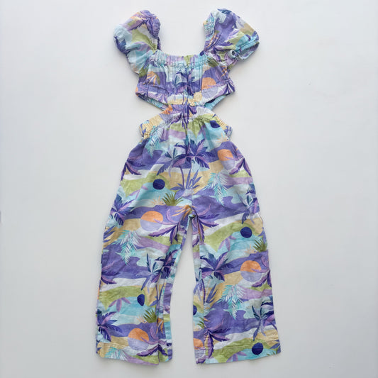Purple Island Print Romper (7Y)