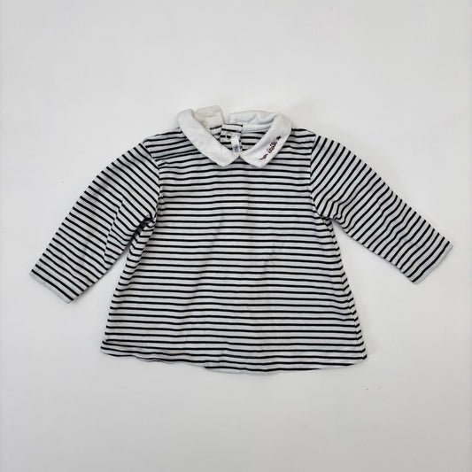 Striped Shirt w/ Collar (3-6M)