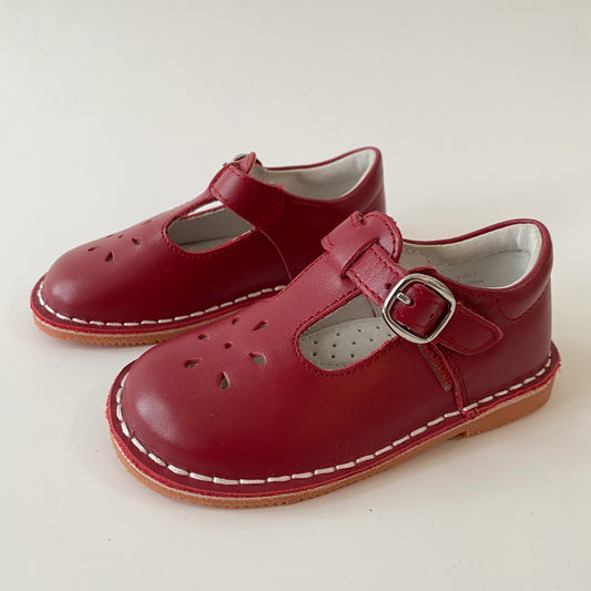 Red Leather Mary-Janes (7C)