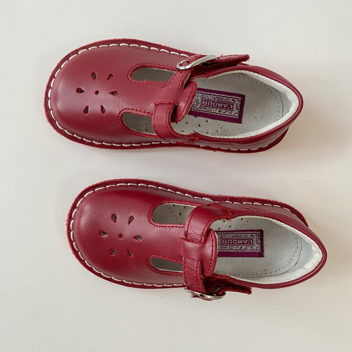 Red Leather Mary-Janes (7C)