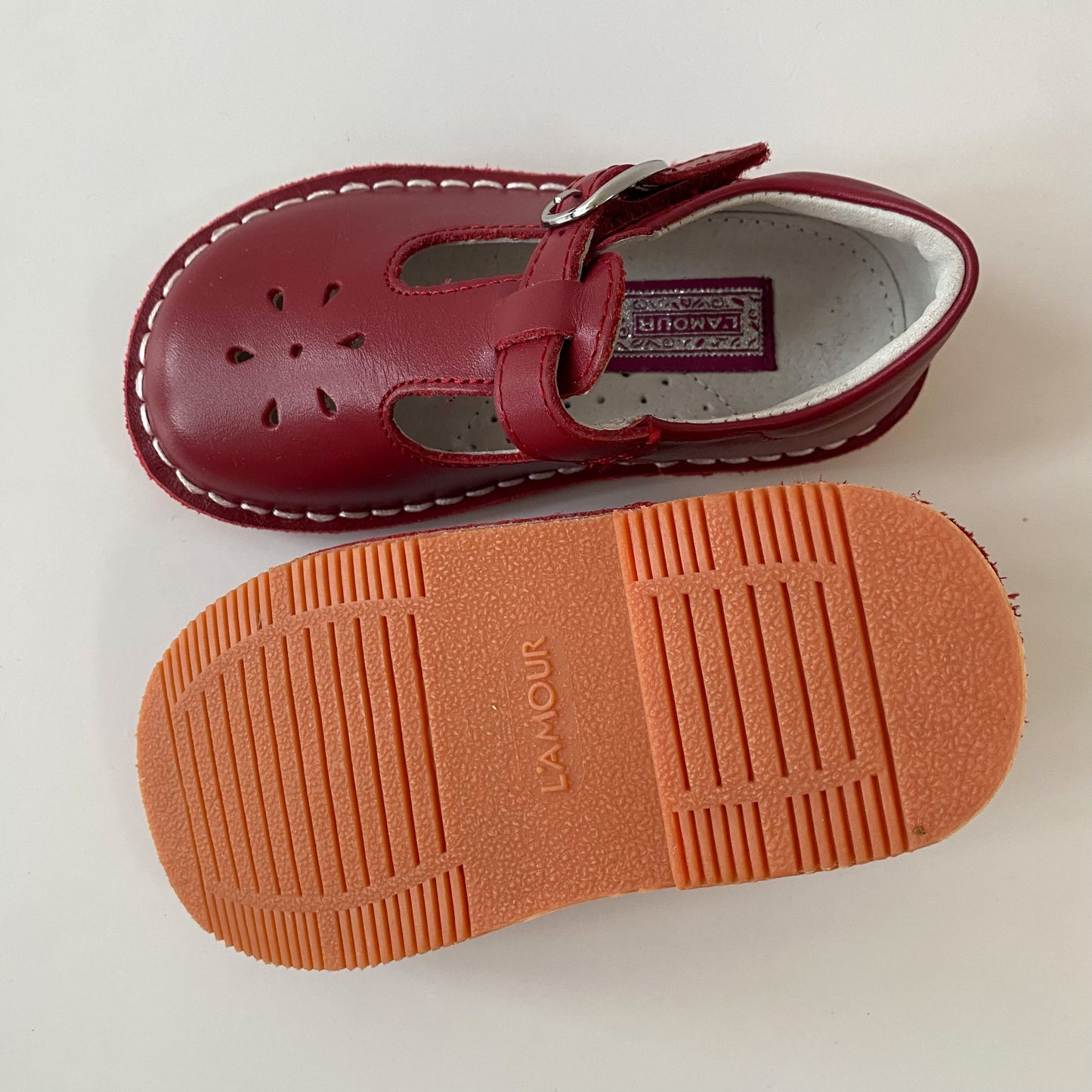 Red Leather Mary-Janes (7C)