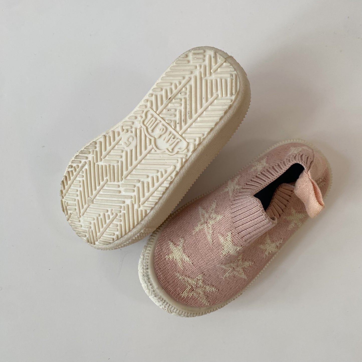 Pink Star Print Slip-On Shoes (5C)
