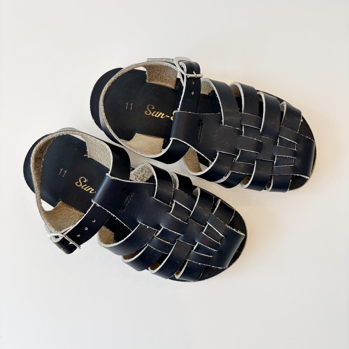 Navy Blue Fisherman Leather Sandals (11C)