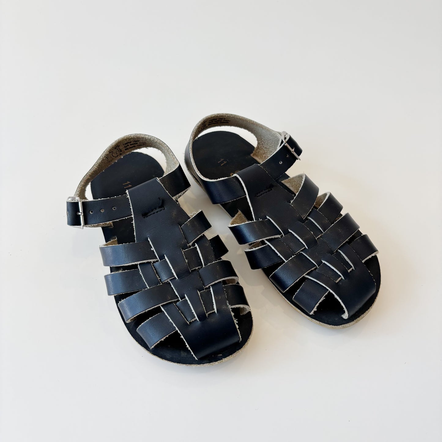 Navy Blue Fisherman Leather Sandals (11C)