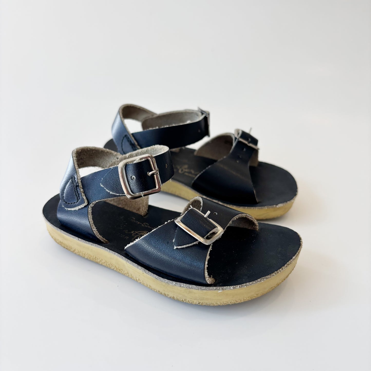 Navy Blue Leather Sandals (7C)