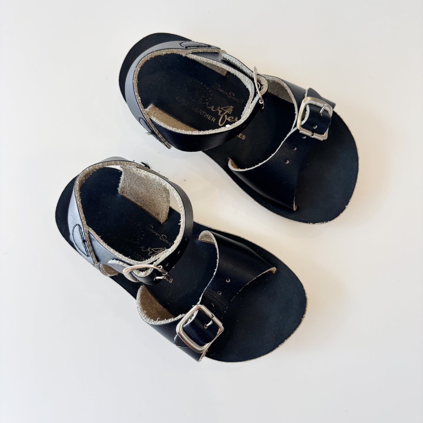 Navy Blue Leather Sandals (7C)