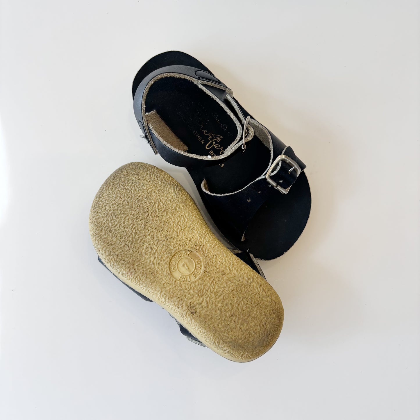 Navy Blue Leather Sandals (7C)