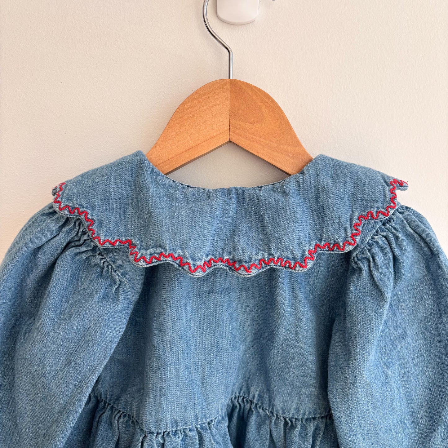 Collared Dress w/ Cherry Embroidery (2-3Y)