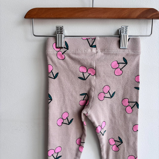 Ribbed Cherry Print Leggings (3Y)