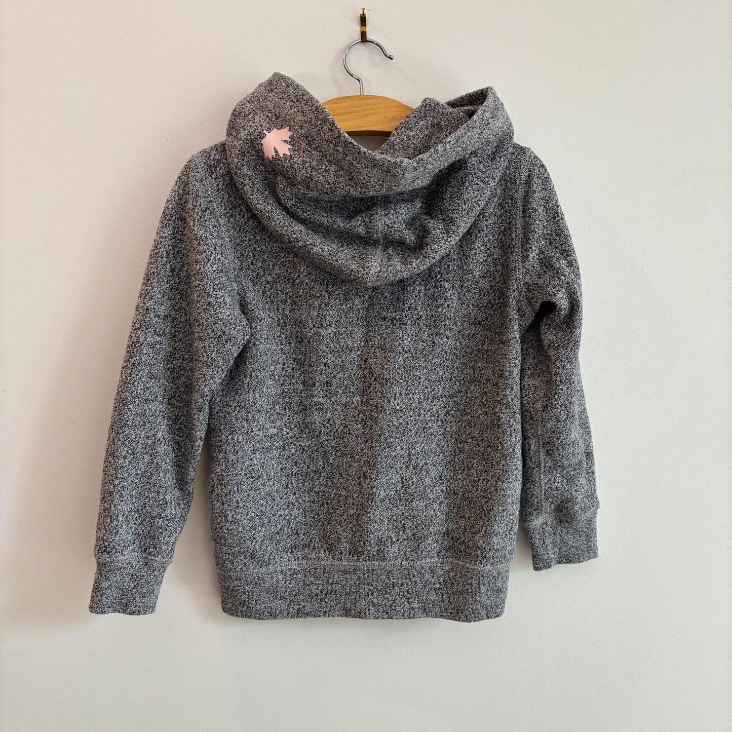 Grey Zip Hoodie w/ Pink Logo (5T)