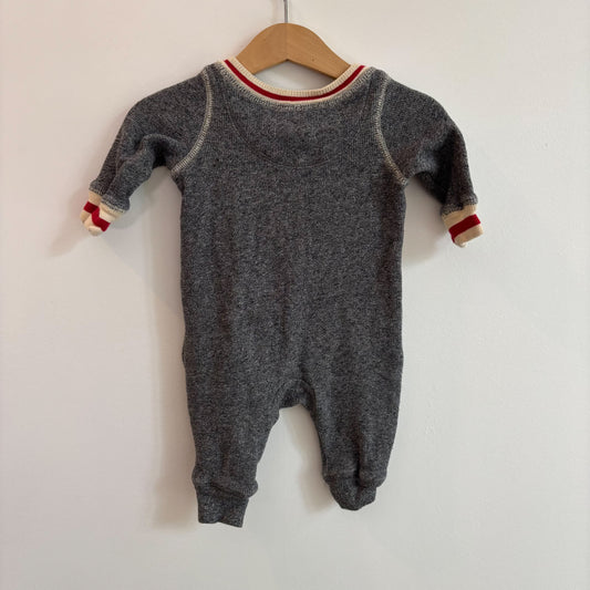 Grey Footless Sleeper (0-3M)
