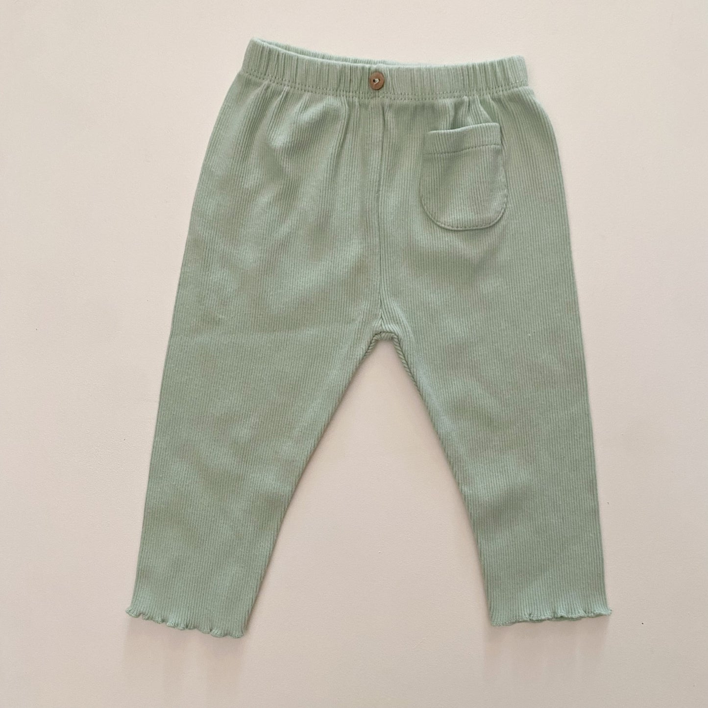 Mint Green Ribbed Leggings (6-9M)