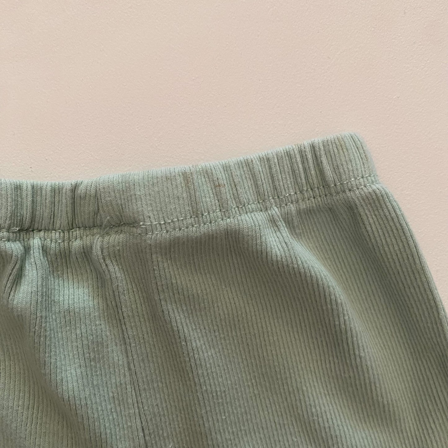 Mint Green Ribbed Leggings (6-9M)