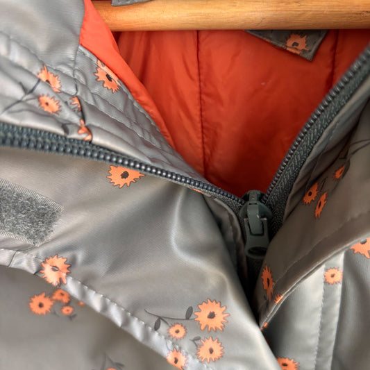 Insulated Green Floral Rain Jacket (3Y)