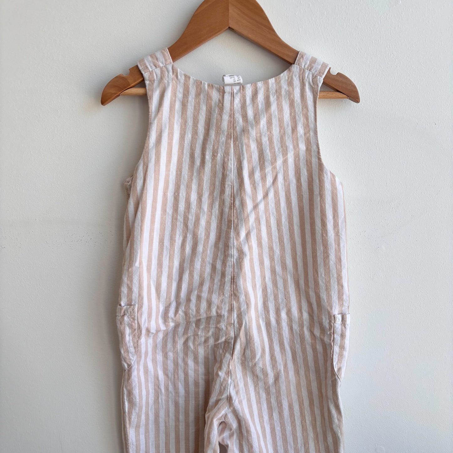 Beige + White Striped Romper (2T)